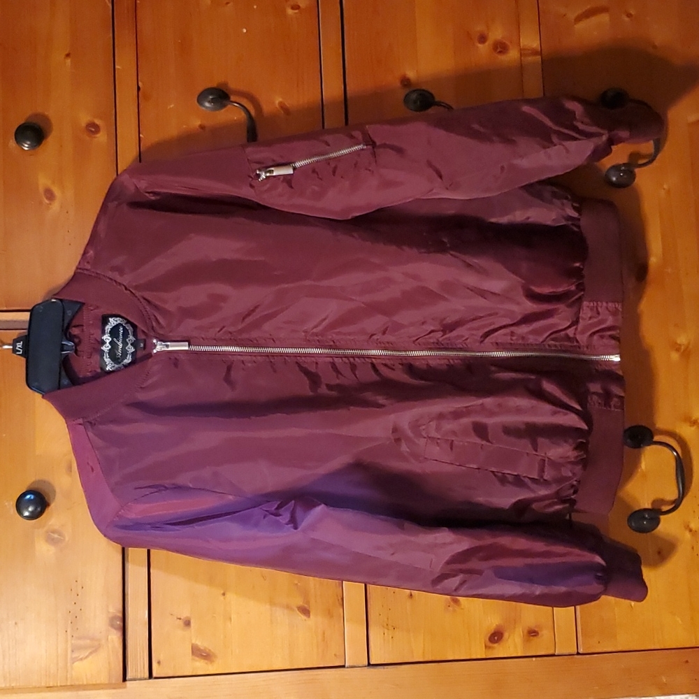 Burgundy Bomber Jacket, size Medium